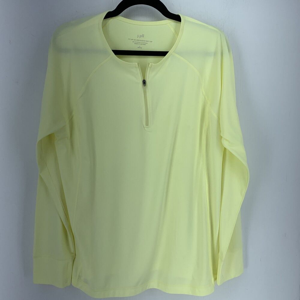J Jill Womens LP Fit UPF50 Long Sleeve Knit Top Yoga Workout Beach Performance